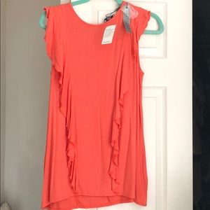 NWT Coral ruffle top size M